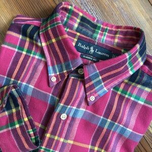 Ralph Lauren classic fit plaid button down XL